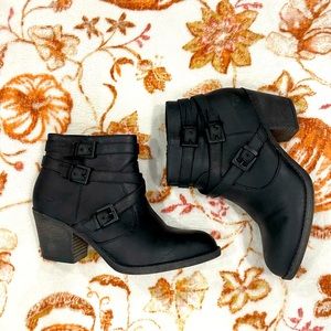 Black high heel boots